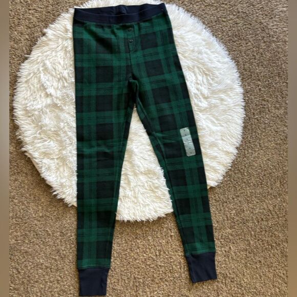 Old Navy Pajama Set New Pants & Top Green Blue Checkered Womens Size Small - Picture 3 of 7